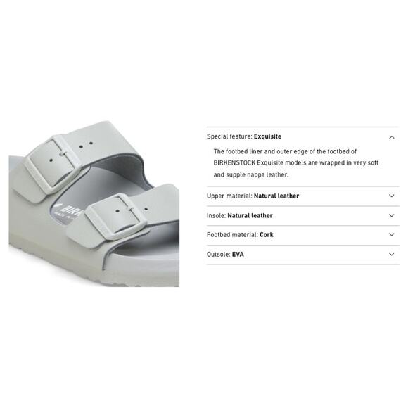 NWT BIRKENSTOCK Mens arizona ALL leather wrapped sandal mineral gray size 42 main image 4